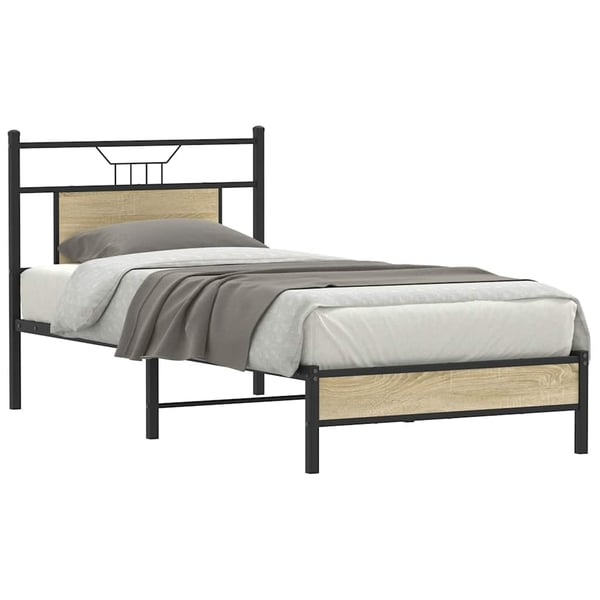 vidaXL Sengeramme uten madrass sonoma eik 90x200 cm konstruert tre