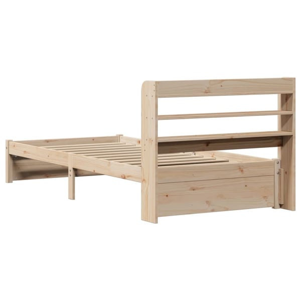 vidaXL Sengeramme med hodegavl 75x190 cm heltre furu