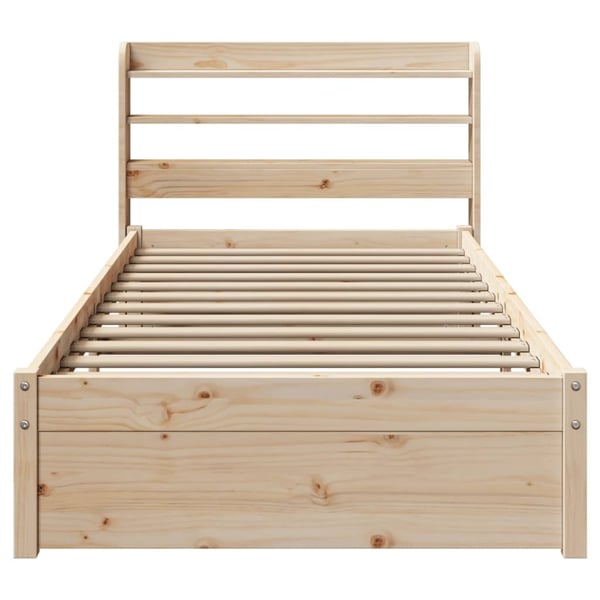 vidaXL Sengeramme med hodegavl 75x190 cm heltre furu