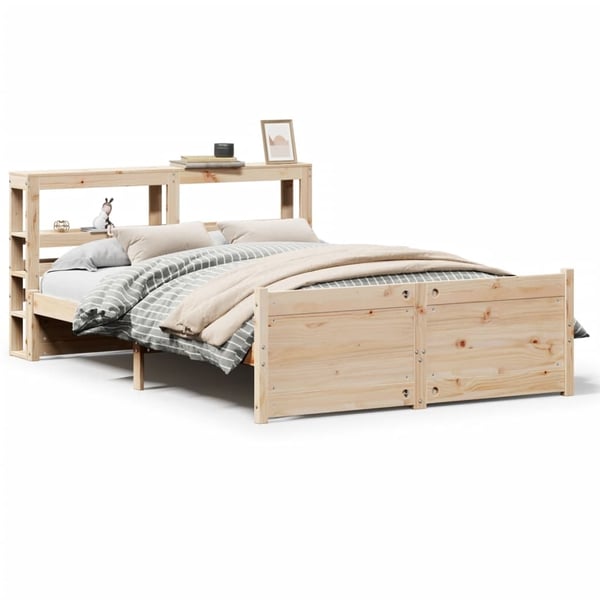 vidaXL Sengeramme med hodegavl 150x200 cm heltre furu