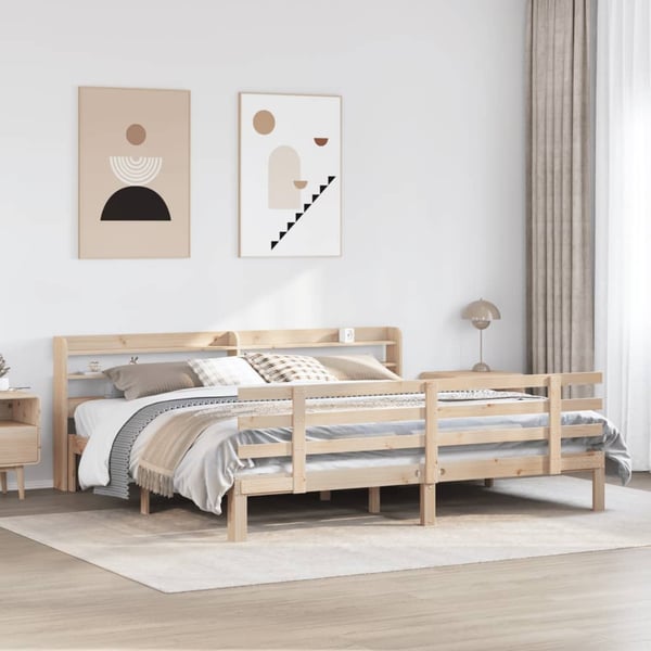 vidaXL Sengeramme med hodegavl 180x200 cm heltre furu