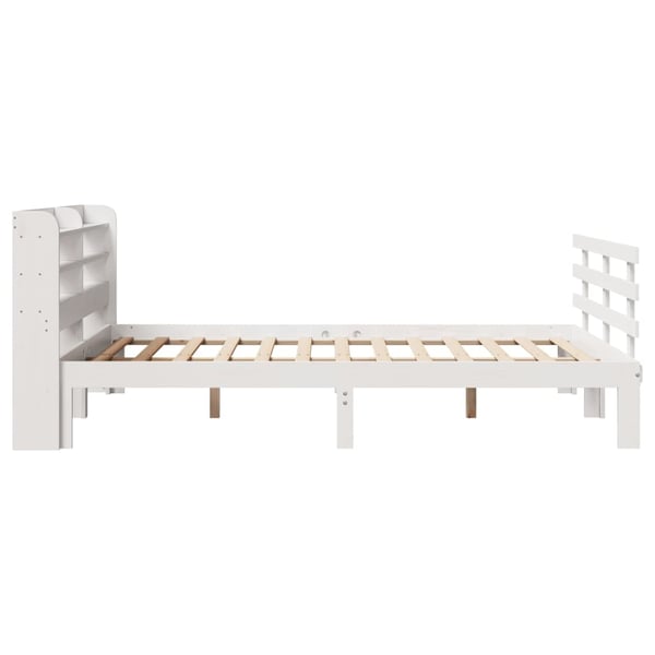 vidaXL Sengeramme med hodegavl hvit 140x190 cm heltre furu