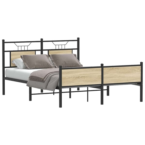 vidaXL Sengeramme uten madrass sonoma eik 140x190 cm konstruert tre