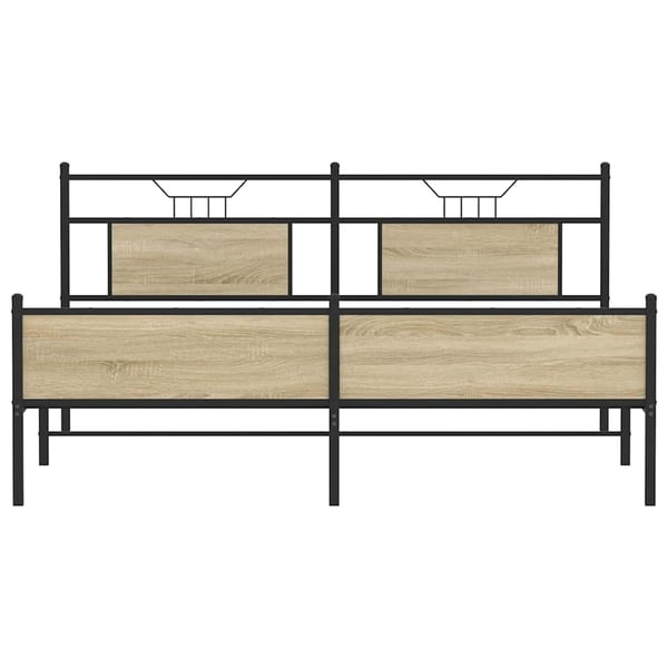 vidaXL Sengeramme i metall uten madrass sonoma eik 160x200 cm