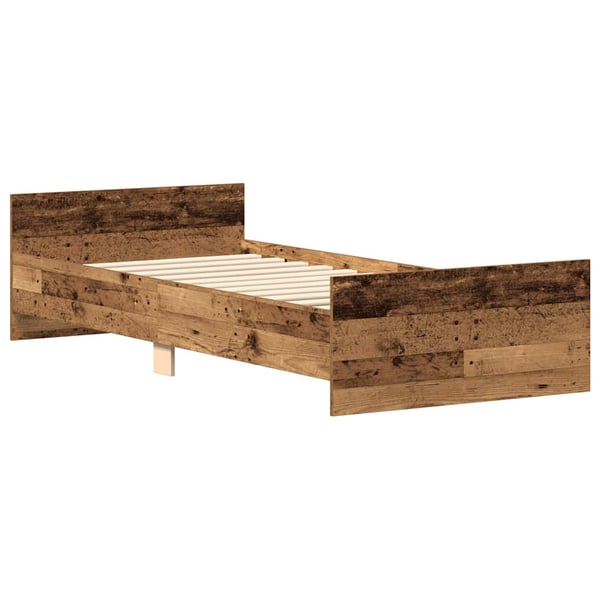 vidaXL Sengeramme uden madras 90x200cm konstrueret træ antikt træ