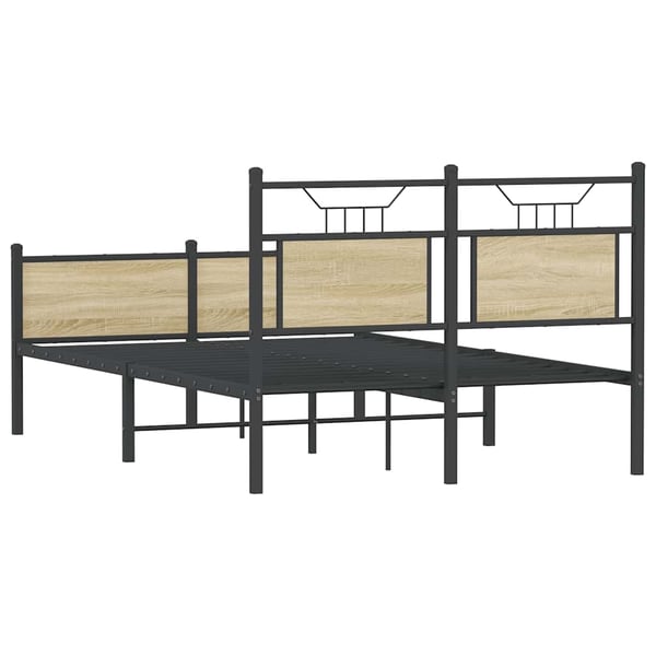 vidaXL Sengeramme uten madrass sonoma eik 120x190 cm konstruert tre
