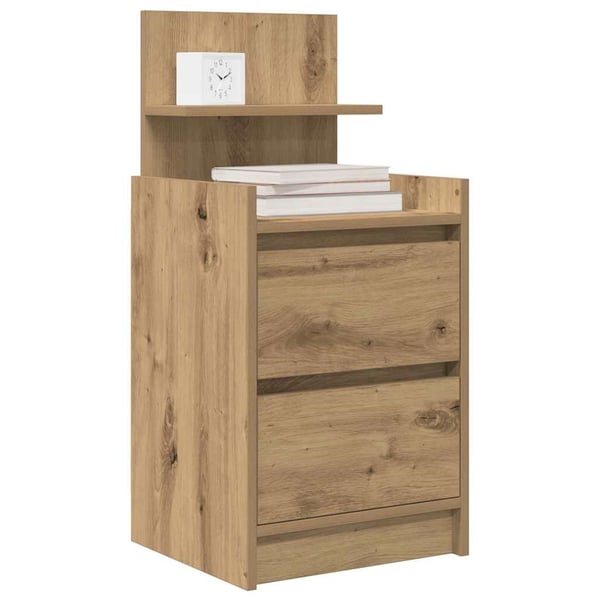 vidaXL Nattskap med 2 skuffer 2 stk artisan eik 38x34x80 cm