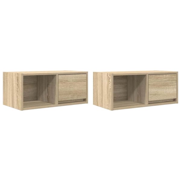 vidaXL TV-benker 2 stk sonoma eik 60x31x25,5 cm konstruert tre