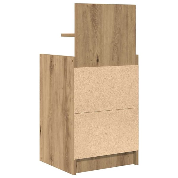 vidaXL Nattbord med 2 skuffer artisan eik 38x34x80 cm