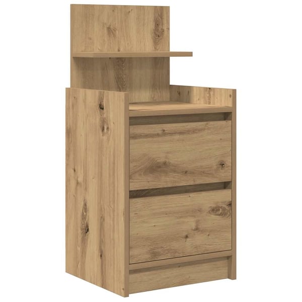 vidaXL Nattbord med 2 skuffer artisan eik 38x34x80 cm