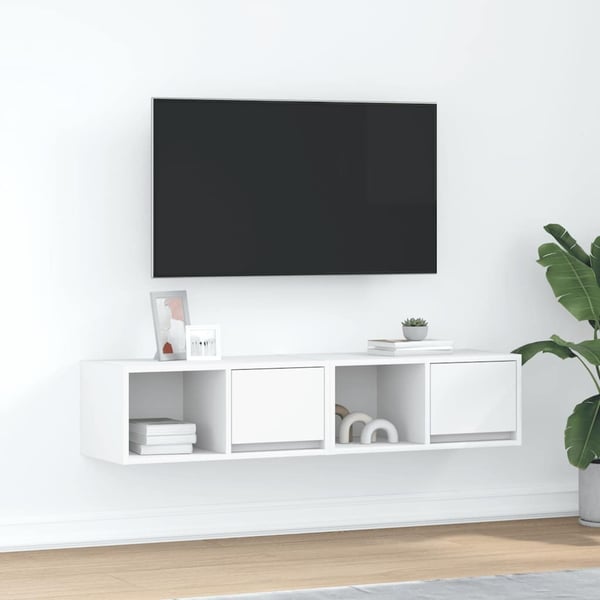 vidaXL TV-benker 2 stk hvit 60x31x25,5 cm konstruert tre