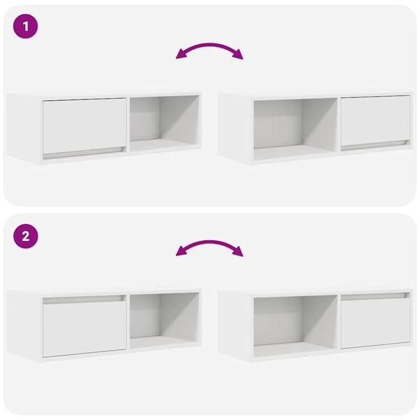 vidaXL TV-benk hvit 80x31x25,5 cm konstruert tre