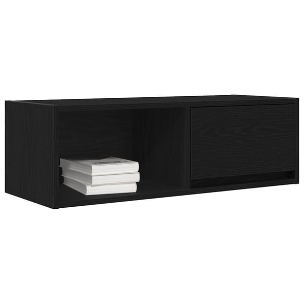 vidaXL TV-benk svart eik 80x31x25,5 cm konstruert tre