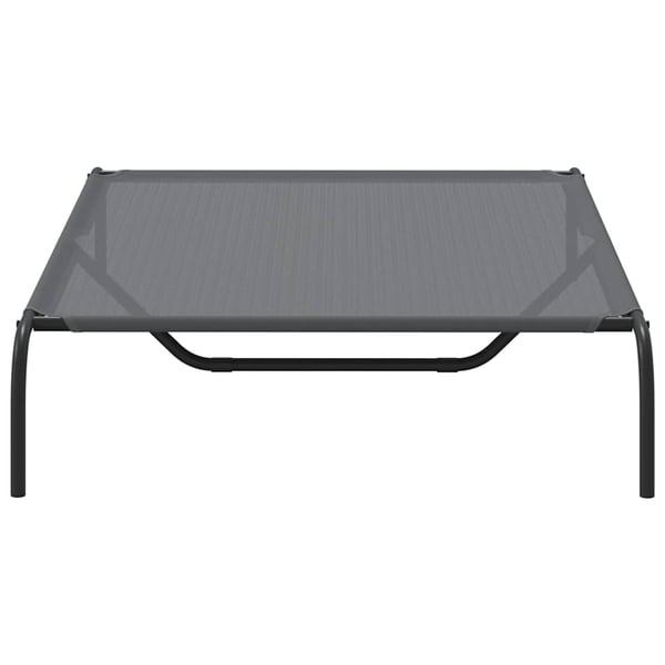 vidaXL Forhøyet hundeseng grå 130x80x20 cm tekstil og stål