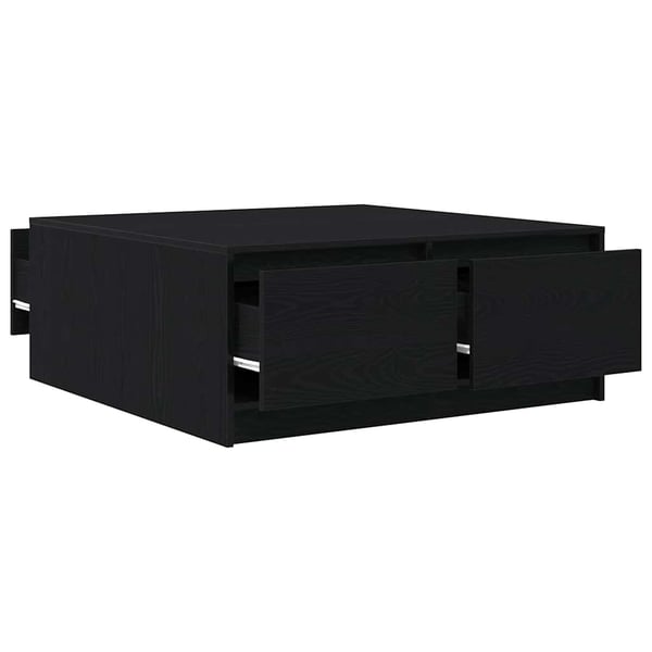 vidaXL sofabord med skuffer 100x100x40 cm sort egetræsfarve