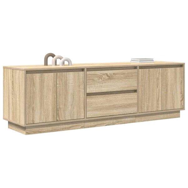 vidaXL TV-benk med LED-lys sonoma eik 160,5x41x50 cm