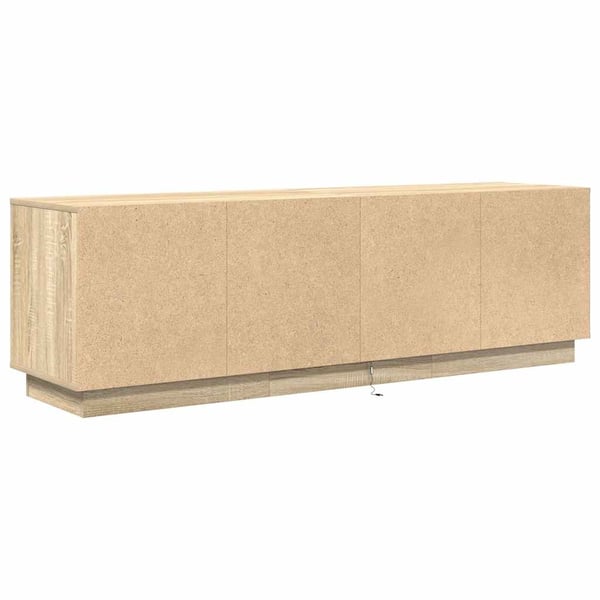 vidaXL TV-benk med LED-lys sonoma eik 160,5x41x50 cm