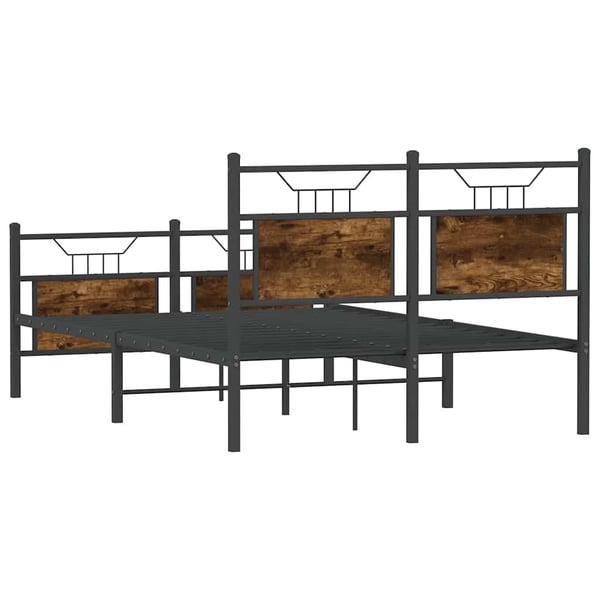 vidaXL Sengeramme uten madrass røkt eik 120x200 cm konstruert tre