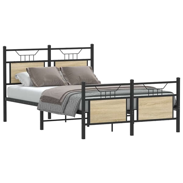 vidaXL Sengeramme uten madrass sonoma eik 120x200 cm konstruert tre
