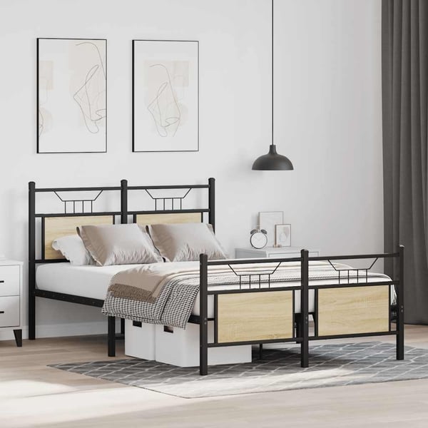 vidaXL Sengeramme uten madrass sonoma eik 120x200 cm konstruert tre
