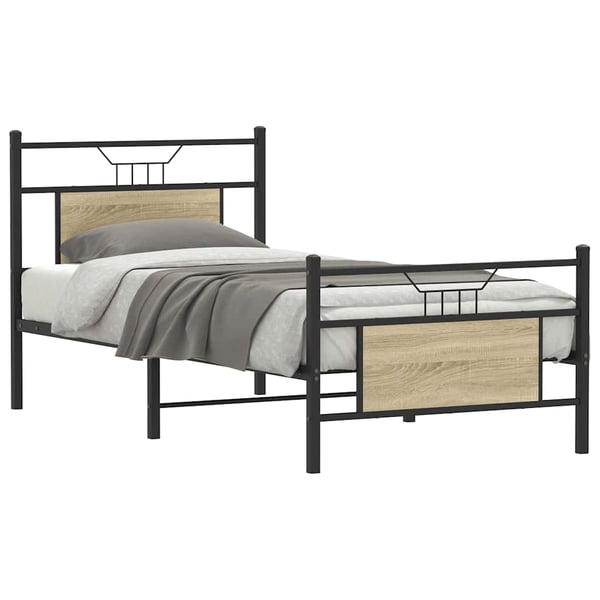 vidaXL Sengeramme uten madrass sonoma eik 80x200 cm konstruert tre