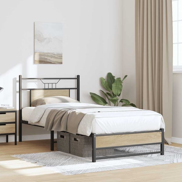 vidaXL sengeramme 80x200 cm uden madras konstrueret træ sonoma-eg