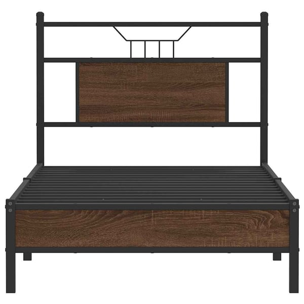 vidaXL sengeramme 75x190 cm uden madras konstrueret træ brunt eg