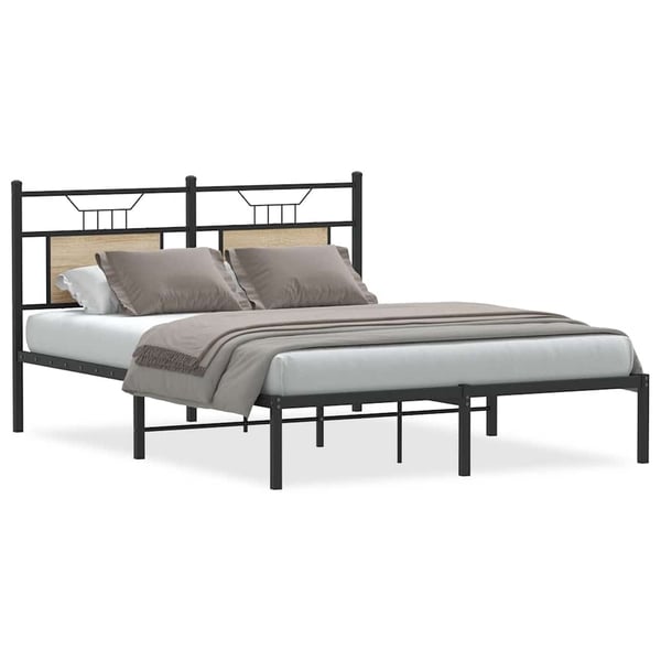 vidaXL Sengeramme uten madrass sonoma eik 140x190 cm konstruert tre