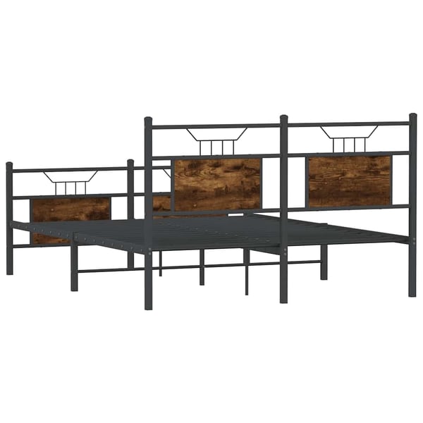 vidaXL Sengeramme uten madrass røkt eik 150x200 cm konstruert tre