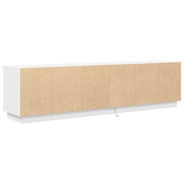 vidaXL TV-benk med LED-lys hvit 160,5x41x50 cm