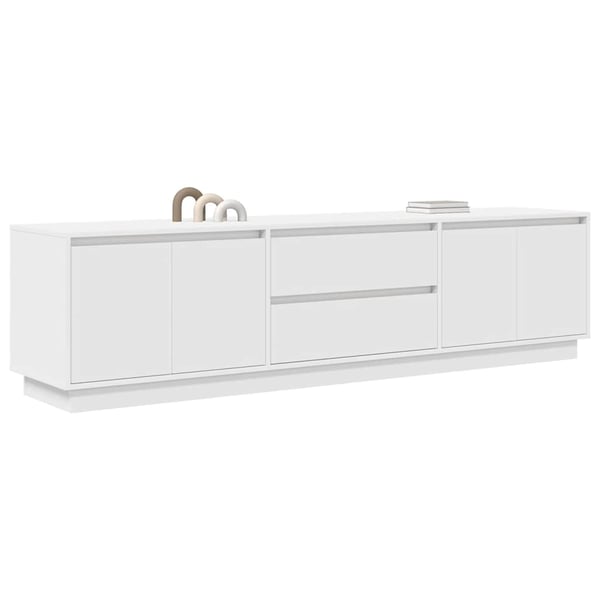 vidaXL TV-benk med LED-lys hvit 160,5x41x50 cm