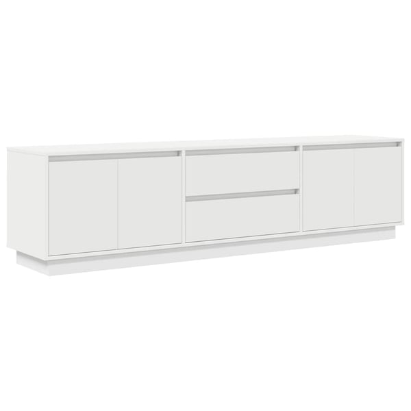 vidaXL TV-benk med LED-lys hvit 160,5x41x50 cm