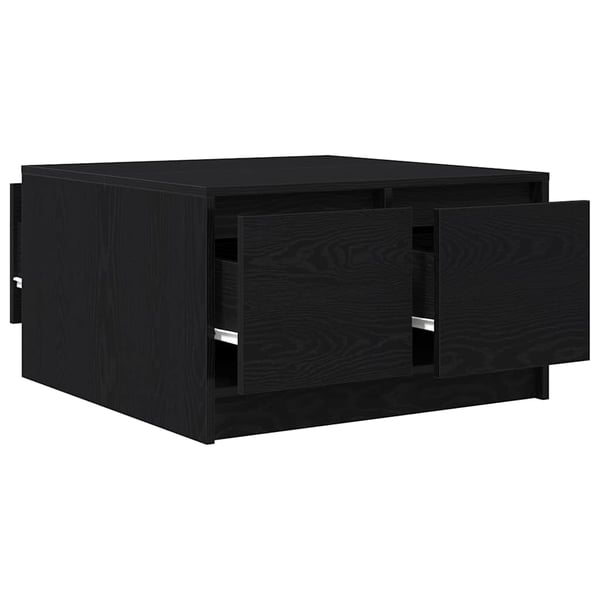 vidaXL Salongbord med skuffer svart eik 70,5x70x40 cm