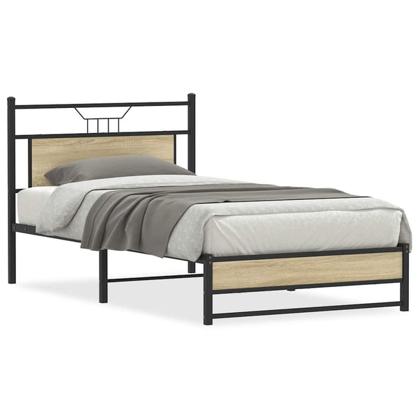 vidaXL Sengeramme uten madrass sonoma eik 100x190 cm konstruert tre