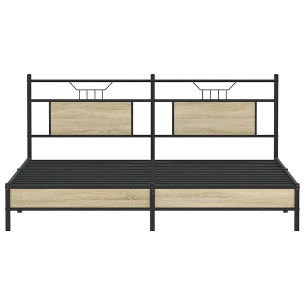 vidaXL Sengeramme uten madrass sonoma eik 183x213 cm konstruert tre