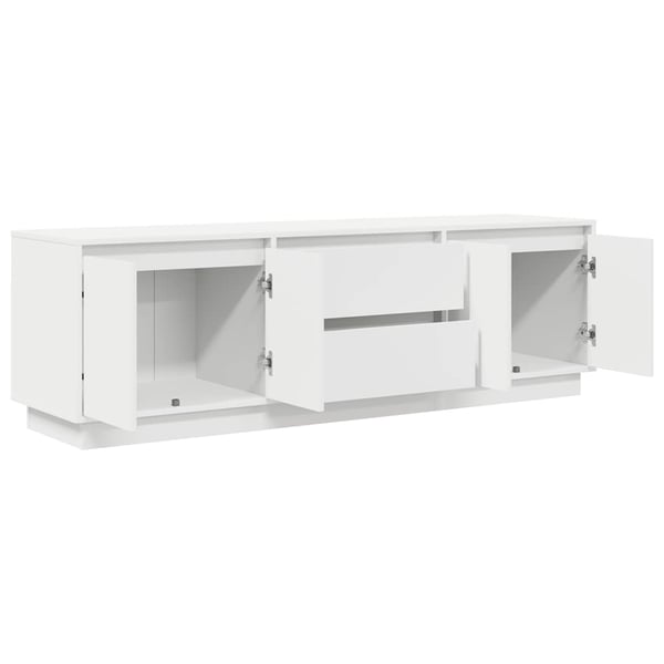 vidaXL TV-benk med LED-lys hvit 160,5x41x50 cm
