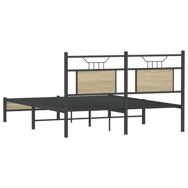 vidaXL Sengeramme uten madrass sonoma eik 150x200 cm konstruert tre