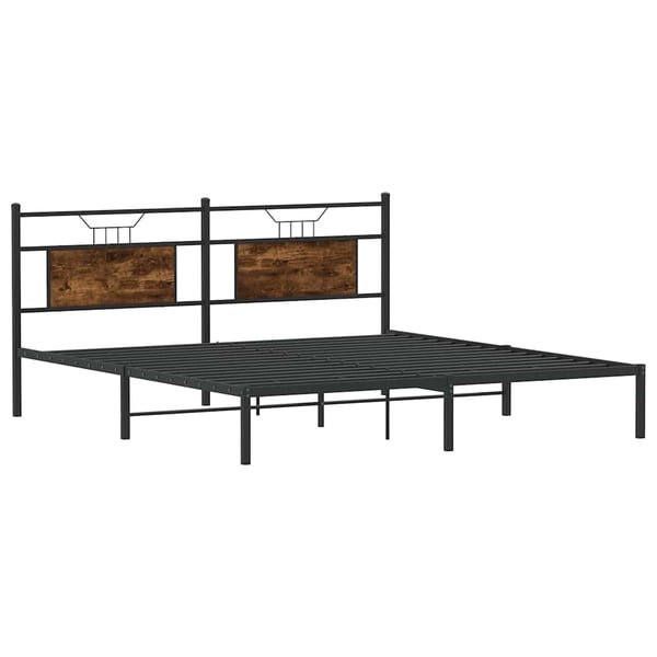 vidaXL Sengeramme uten madrass røkt eik 183x203 cm konstruert tre