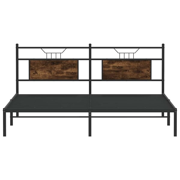 vidaXL Sengeramme uten madrass røkt eik 183x203 cm konstruert tre