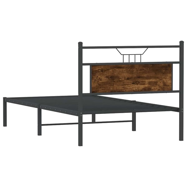 vidaXL sengeramme uden madras 107x203 cm konstrueret træ røget eg