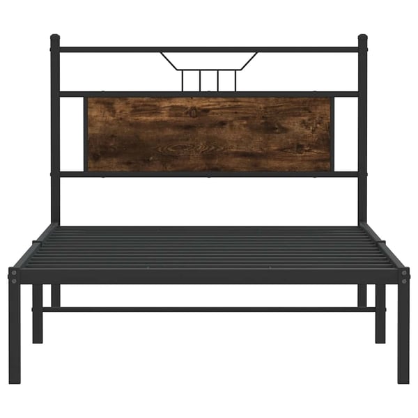 vidaXL sengeramme uden madras 107x203 cm konstrueret træ røget eg