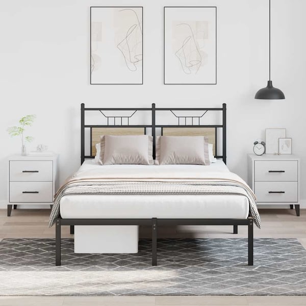vidaXL Sengeramme uten madrass sonoma eik 120x190 cm konstruert tre