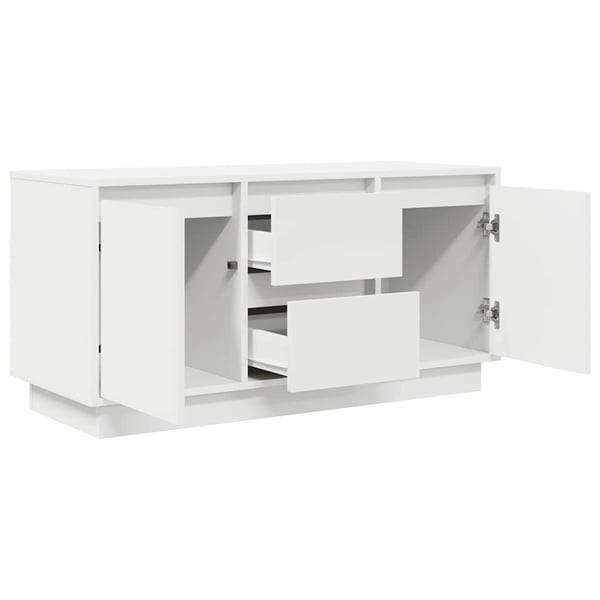 vidaXL TV-benk med LED-lys hvit 100x41x50 cm