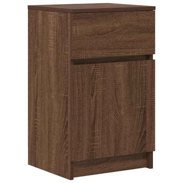 vidaXL sengeborde 2 stk. 39x35x65 cm konstrueret træ brun egetræsfarve