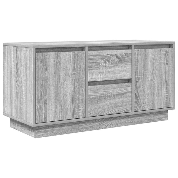 vidaXL TV-benk med LED-lys grå sonoma 100x41x50 cm