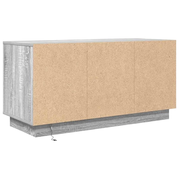 vidaXL TV-benk med LED-lys grå sonoma 100x41x50 cm
