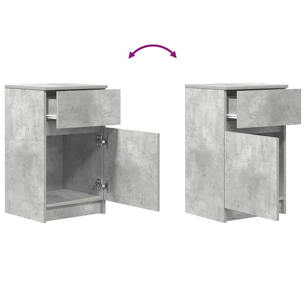 vidaXL Nattbord 2 stk betonggrå 39x35x65 cm konstruert tre