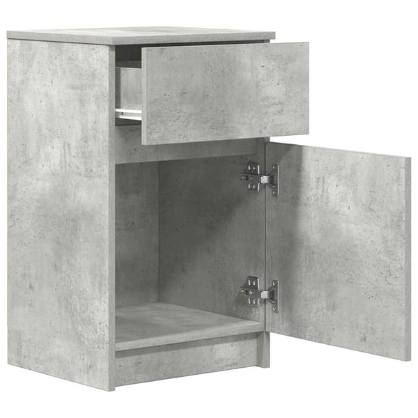 vidaXL Nattbord 2 stk betonggrå 39x35x65 cm konstruert tre