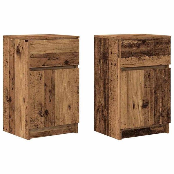 vidaXL Nattbord 2 stk gammelt tre 39x35x65 cm konstruert tre