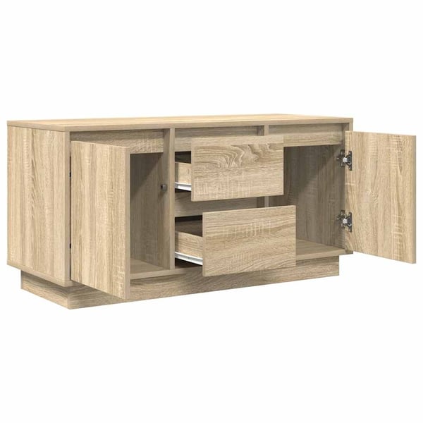 vidaXL TV-benk med LED-lys sonoma eik 100x41x50 cm
